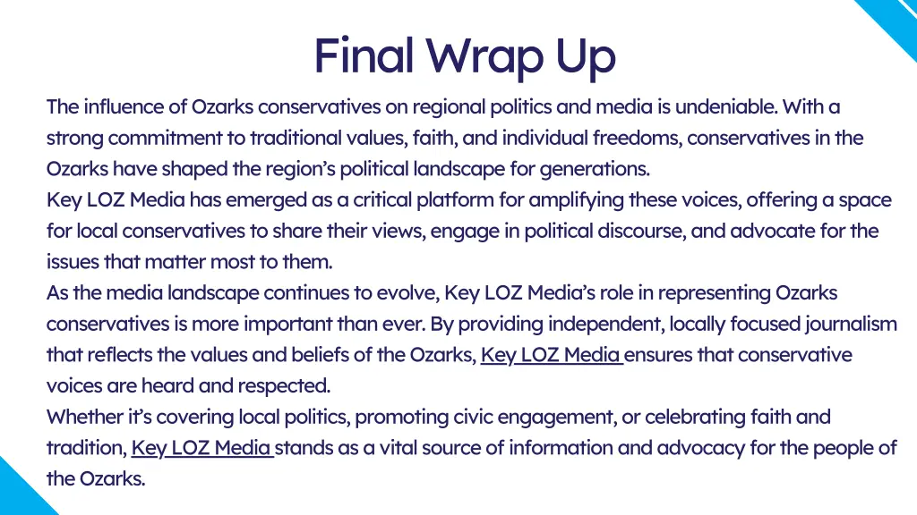 final wrap up