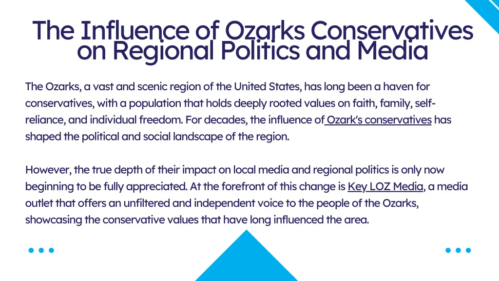 the influence of ozarks conservatives on regional