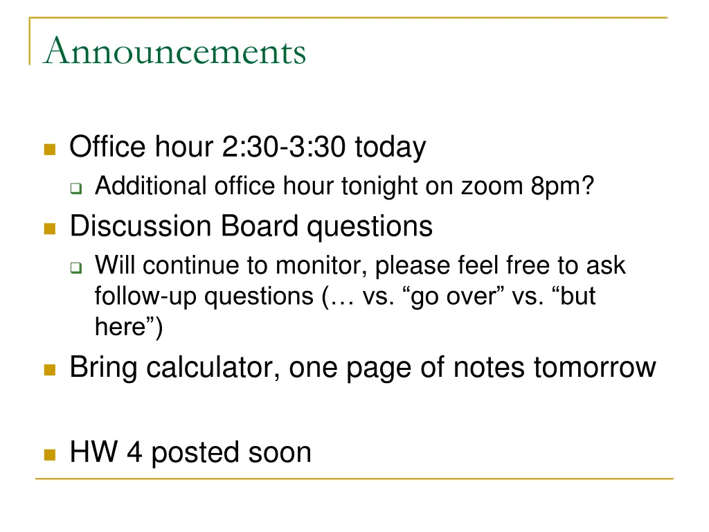 announcements