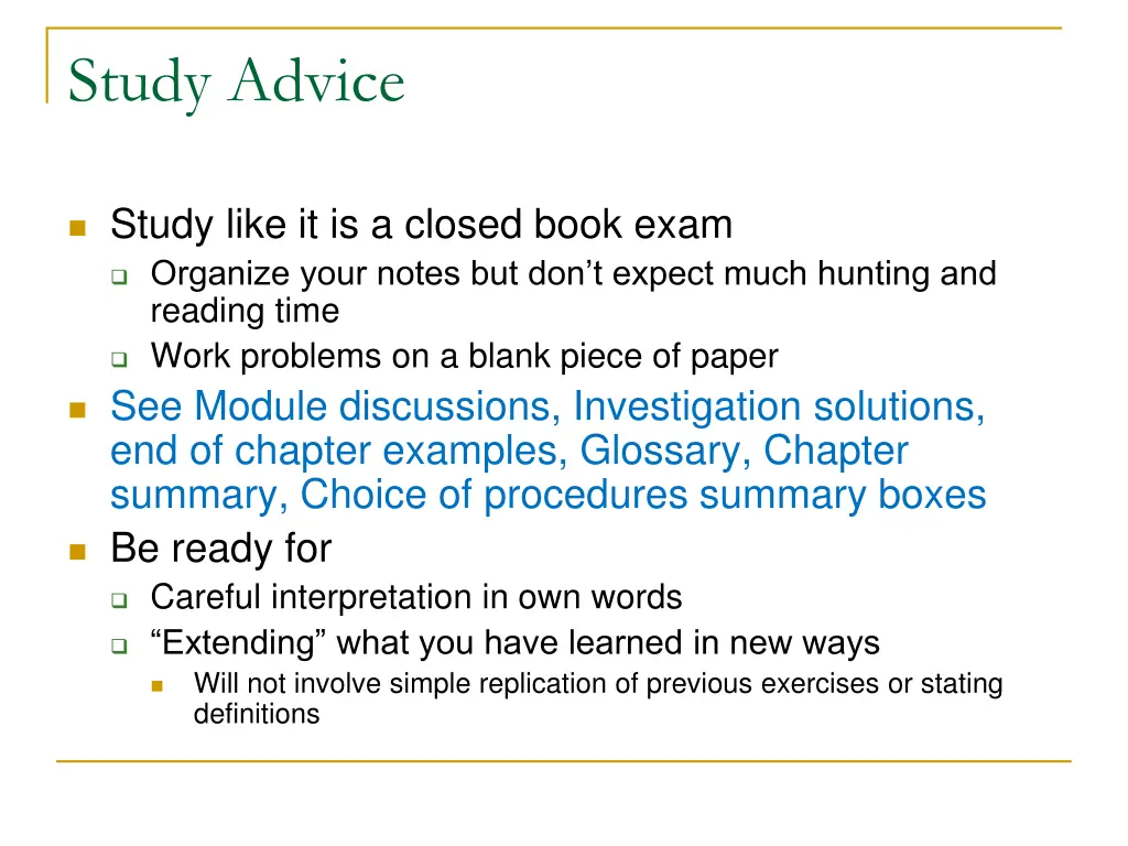 study advice