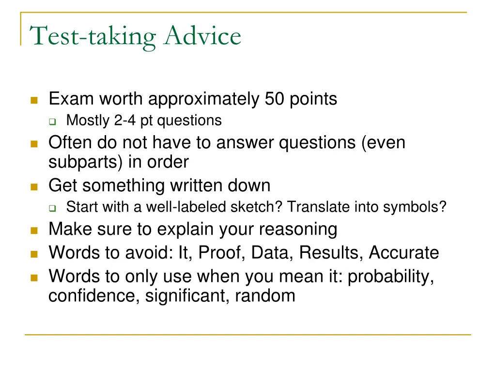 test taking advice