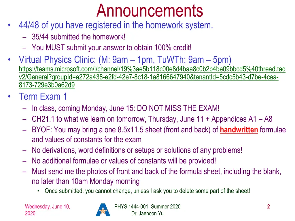 announcements