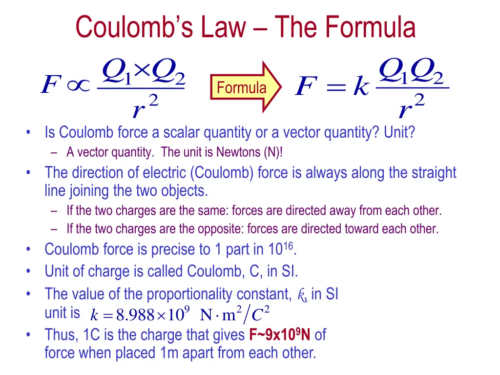 coulomb s law the formula q formula