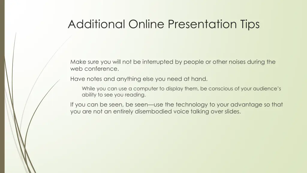additional online presentation tips