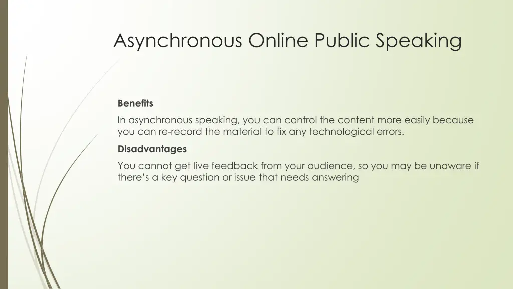 asynchronous online public speaking