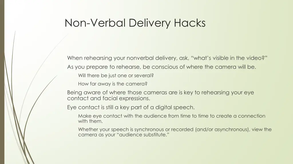 non verbal delivery hacks