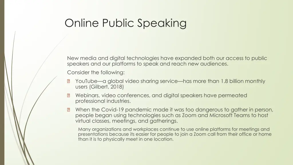 online public speaking