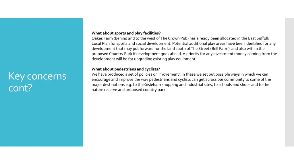 what about sports and play facilities oakes farm
