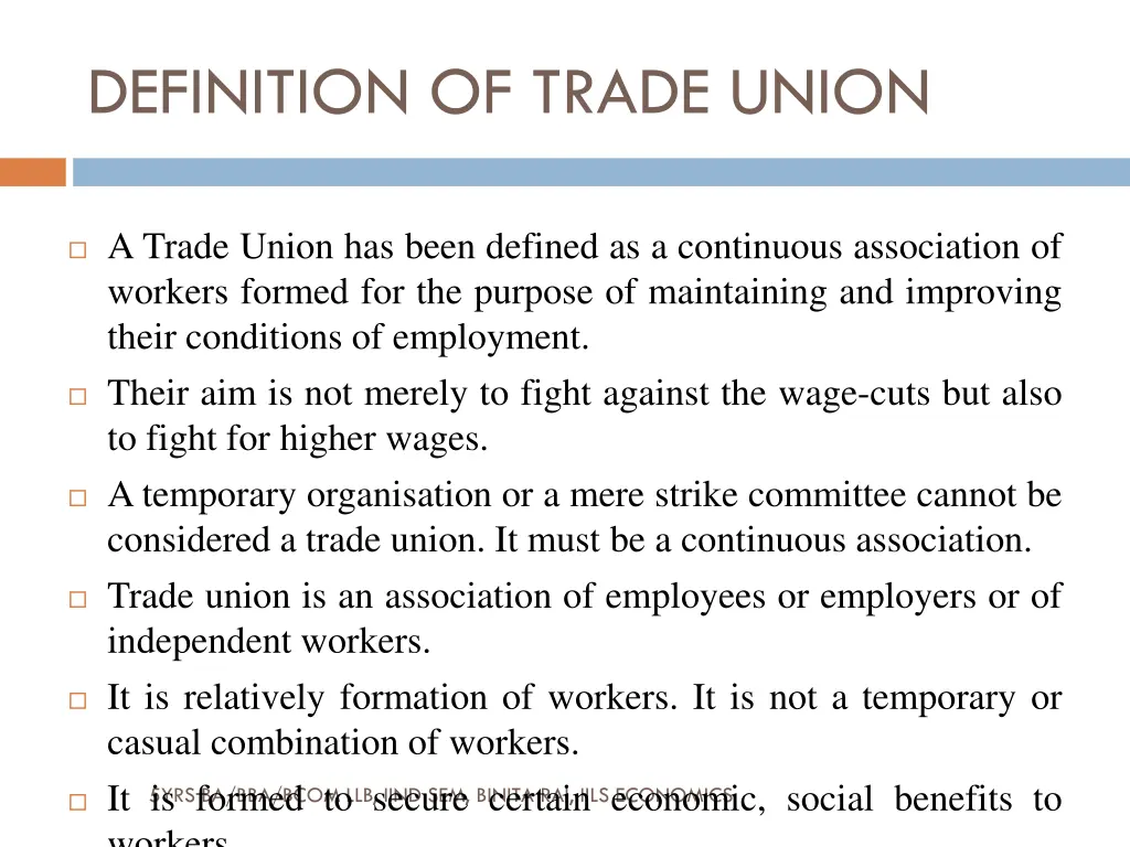 definition of trade union