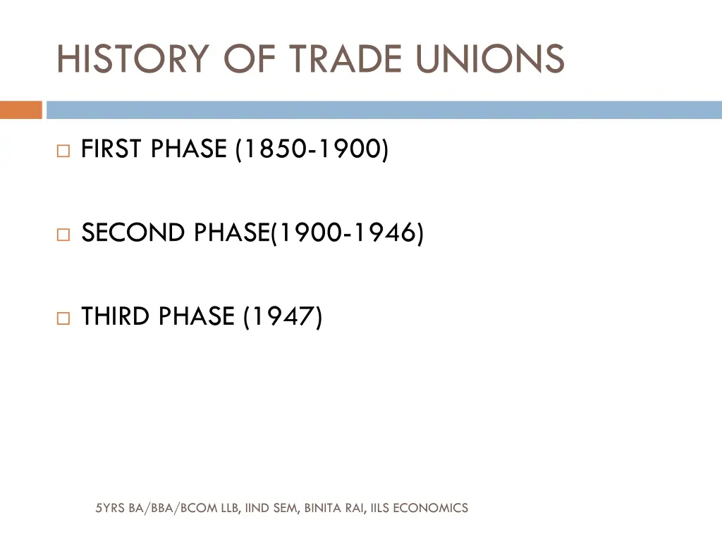 history of trade unions