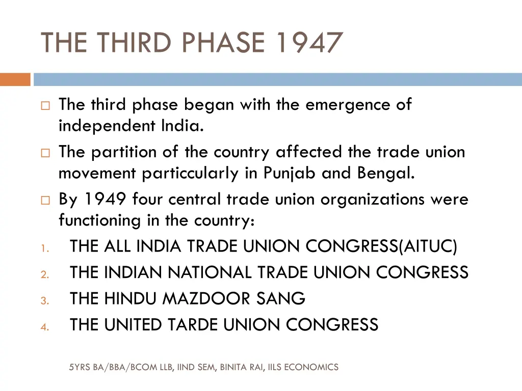 the third phase 1947