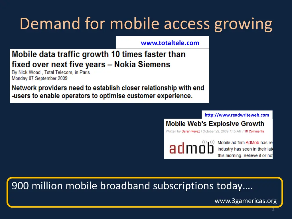 demand for mobile access growing