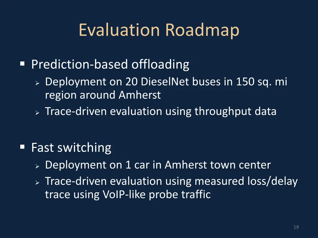 evaluation roadmap