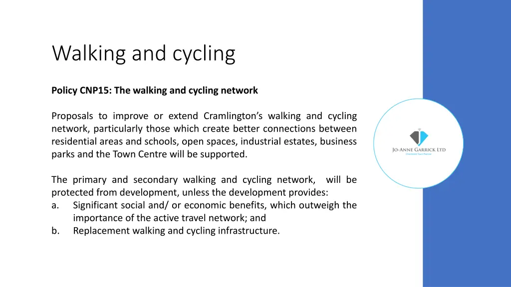 walking and cycling