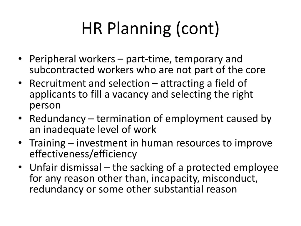 hr planning cont