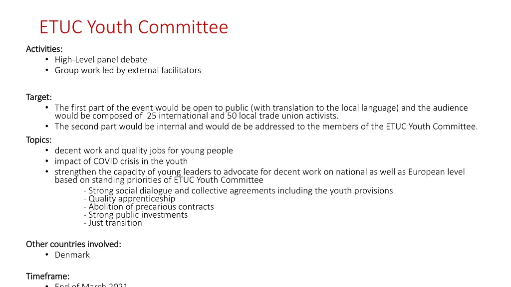 etuc youth committee