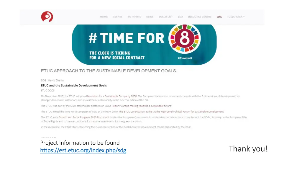 project information to be found https est etuc