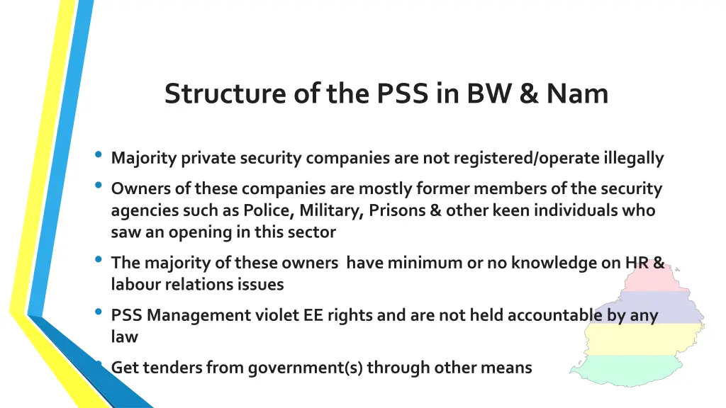 structure of the pss in bw nam