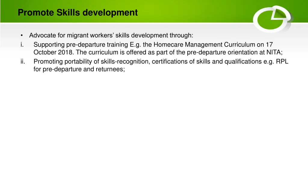 promote skills development