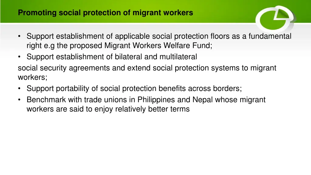 promoting social protection of migrant workers