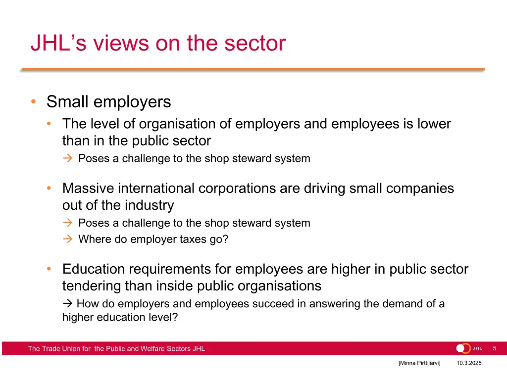 jhl s views on the sector 1