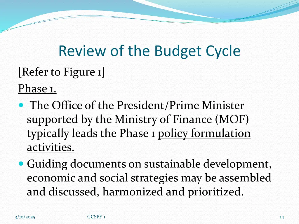 review of the budget cycle