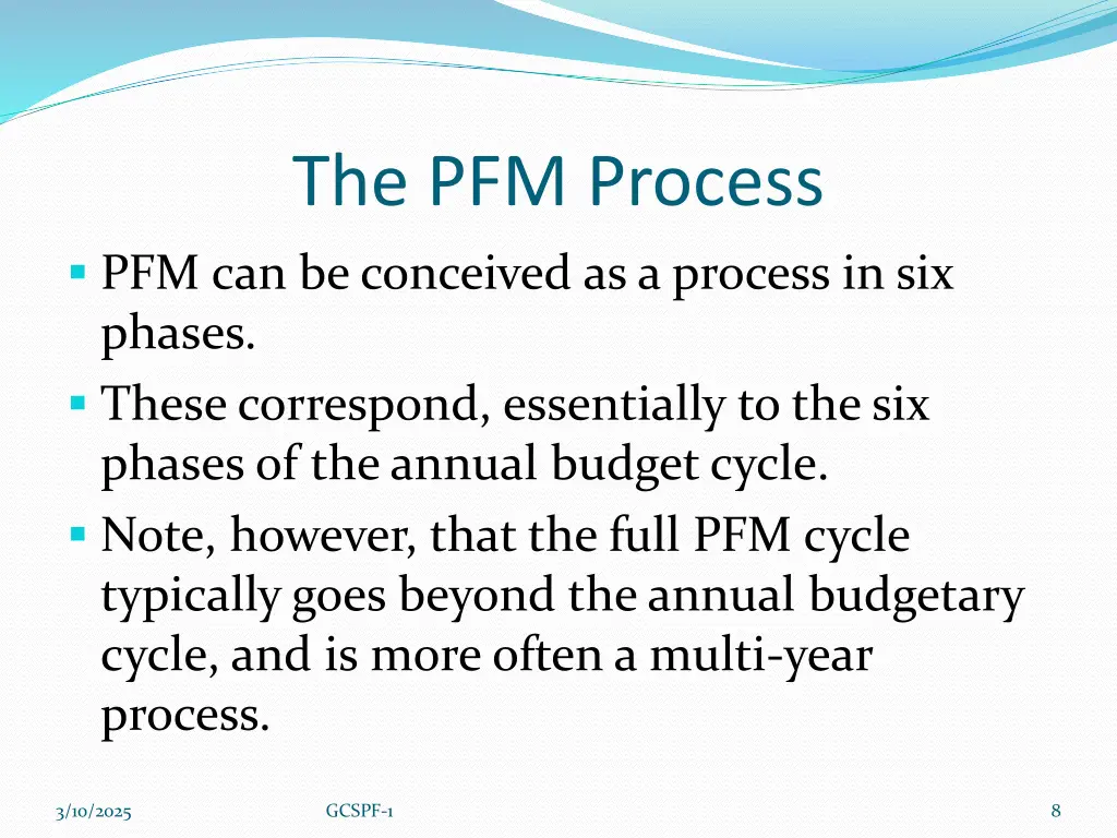 the pfm process pfm can be conceived as a process