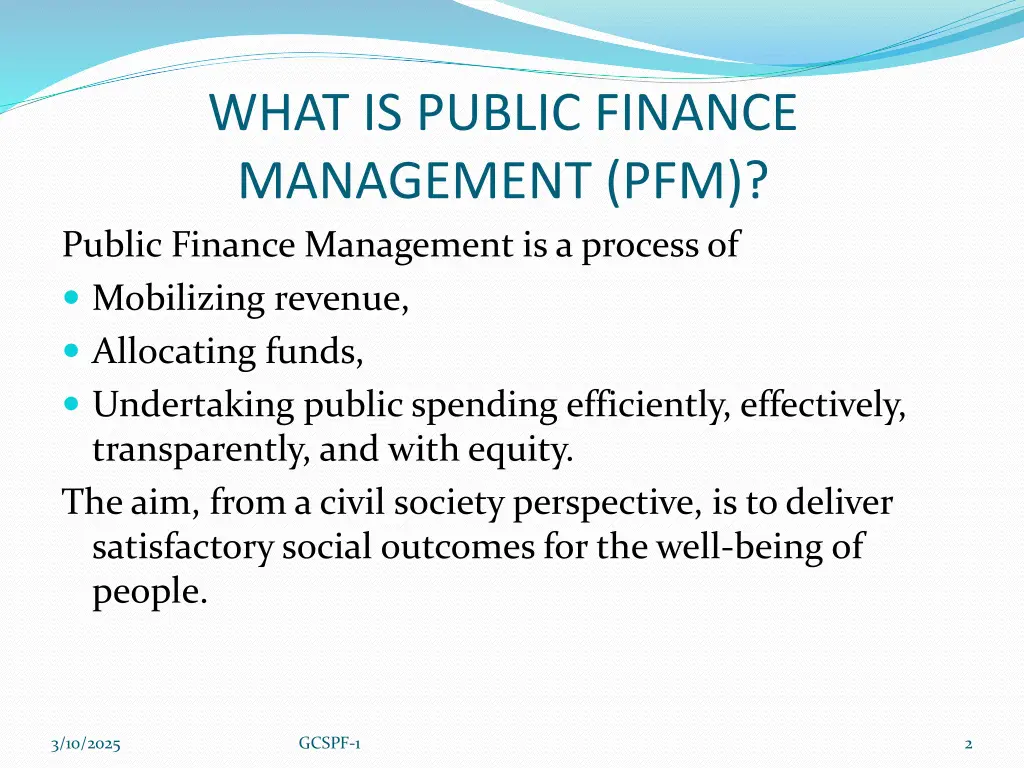 what is public finance management pfm public