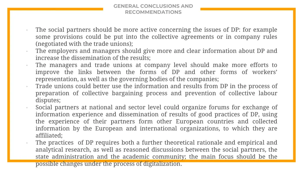 general conclusions and recommendations 2