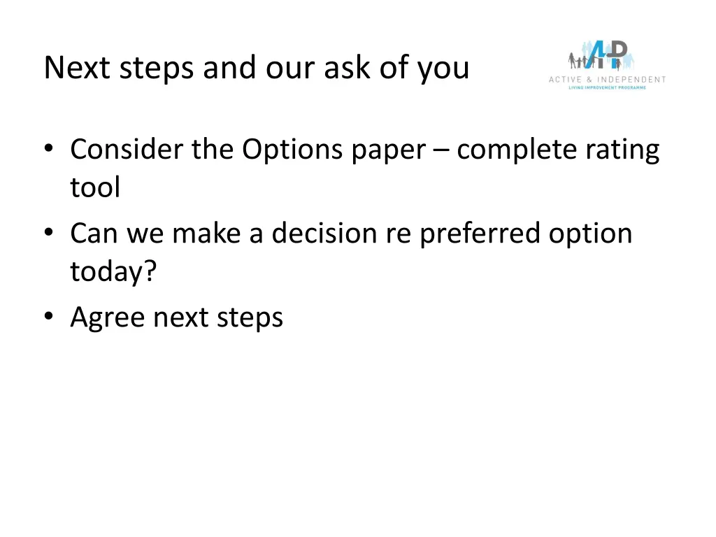 next steps and our ask of you