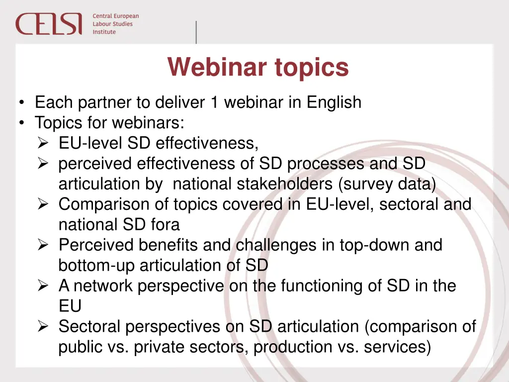 webinar topics