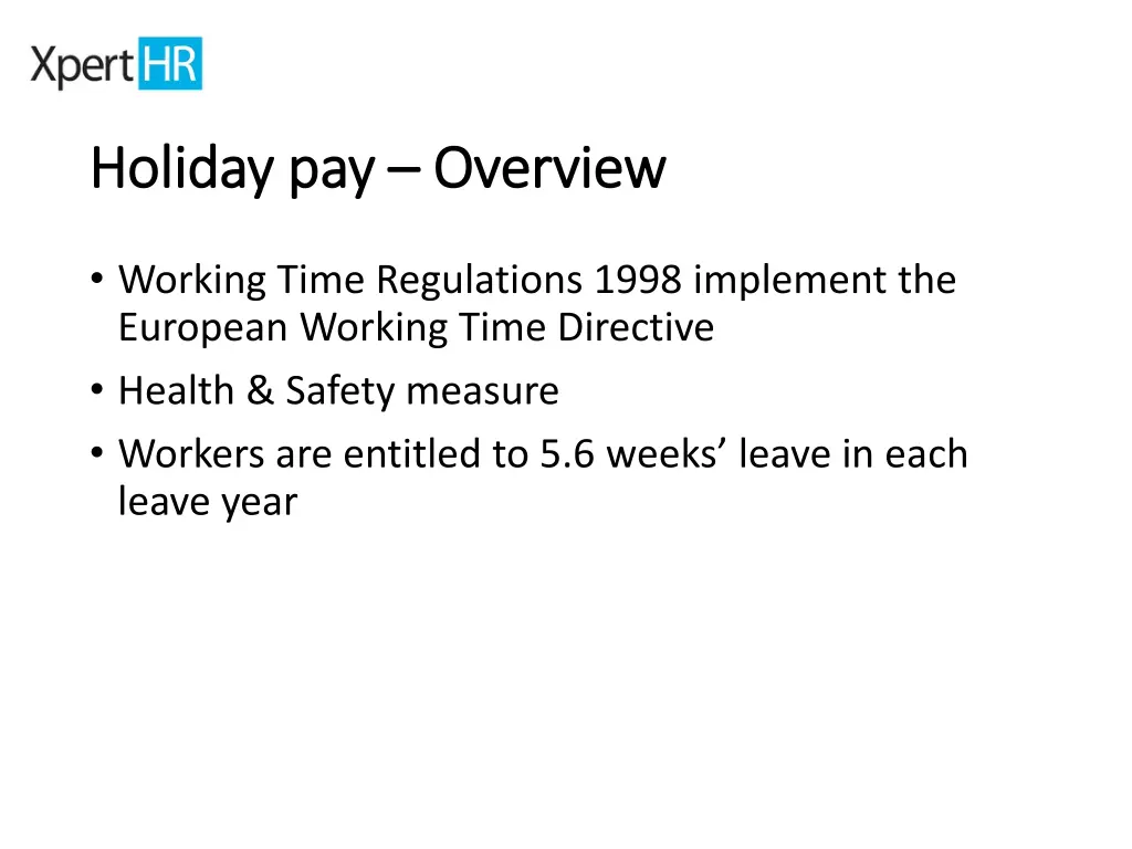holiday pay holiday pay overview