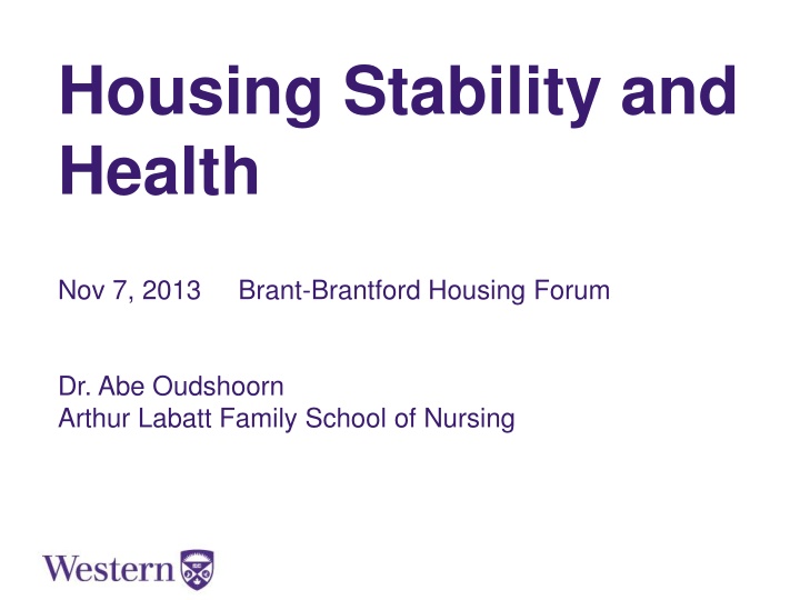 housing stability and health
