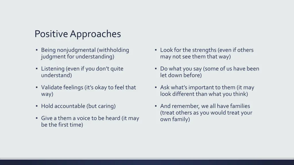 positive approaches
