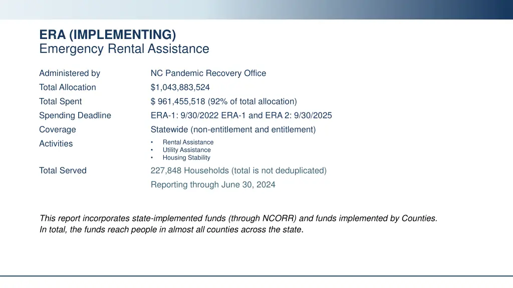 era implementing emergency rental assistance
