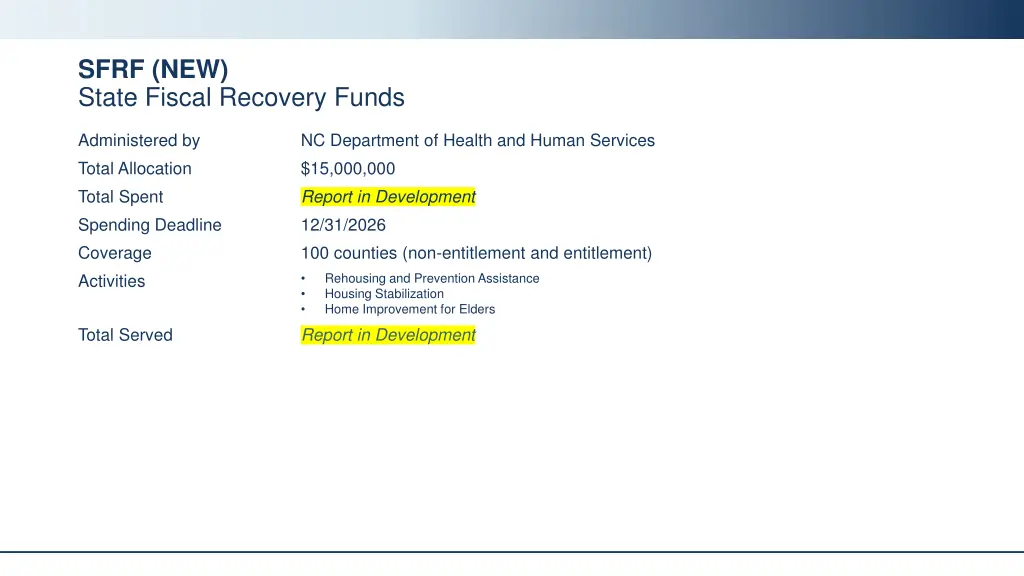 sfrf new state fiscal recovery funds