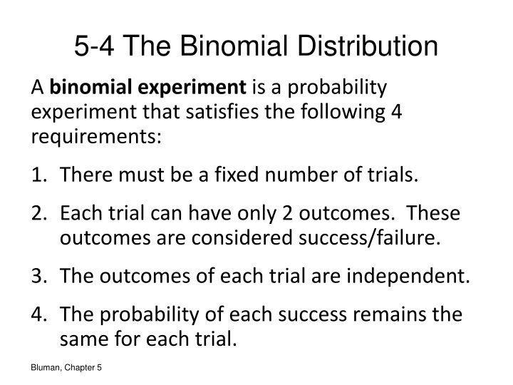 5 4 the binomial distribution