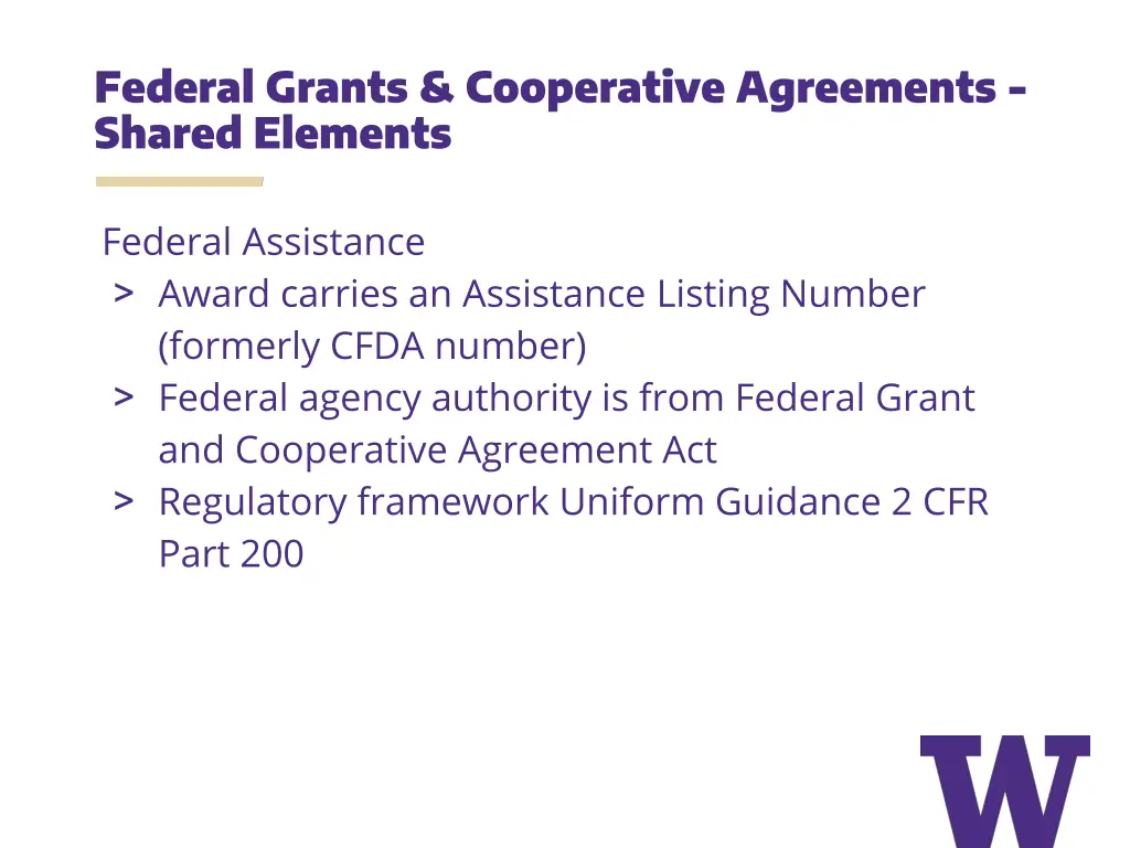 federal grants cooperative agreements shared
