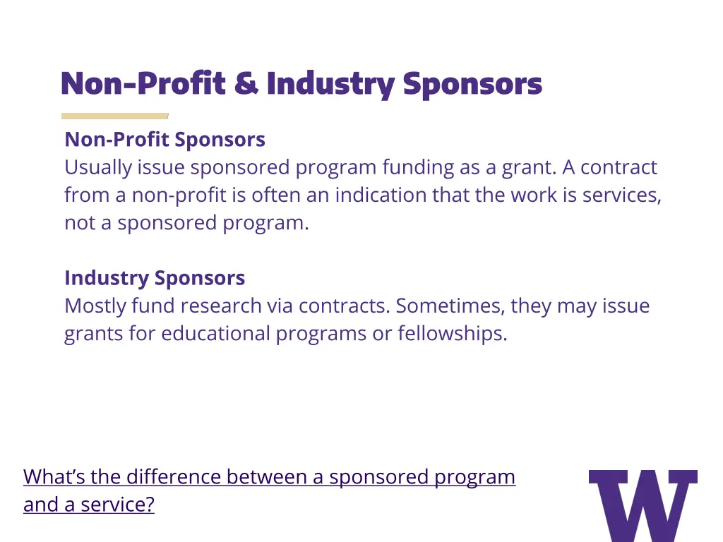 non profit industry sponsors