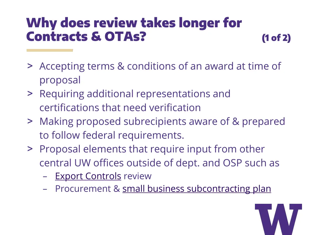 why does review takes longer for contracts otas