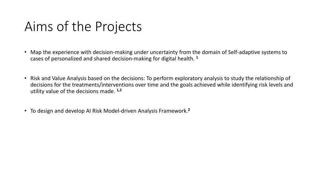 aims of the projects