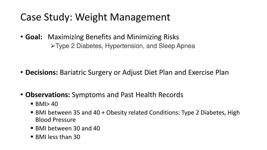 case study weight management