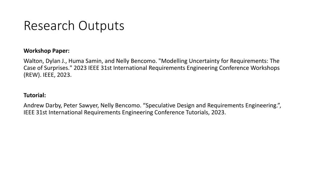 research outputs