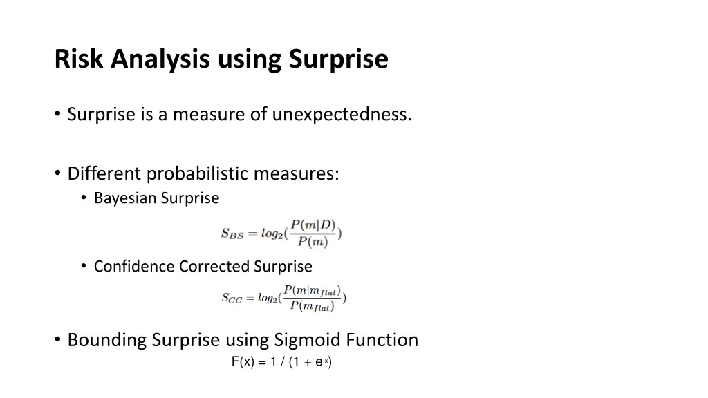 risk analysis using surprise