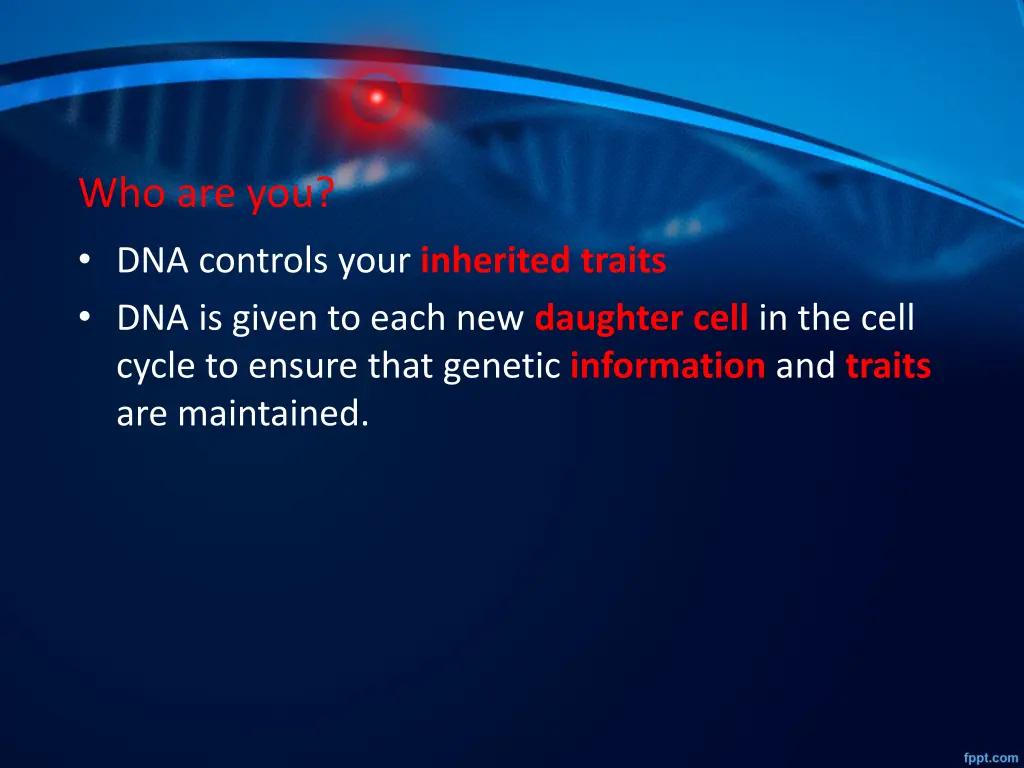 who are you dna controls your inherited traits