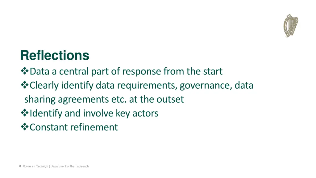 reflections data a central part of response from