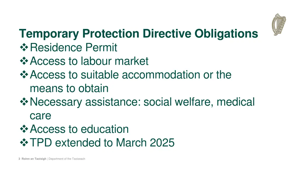 temporary protection directive obligations