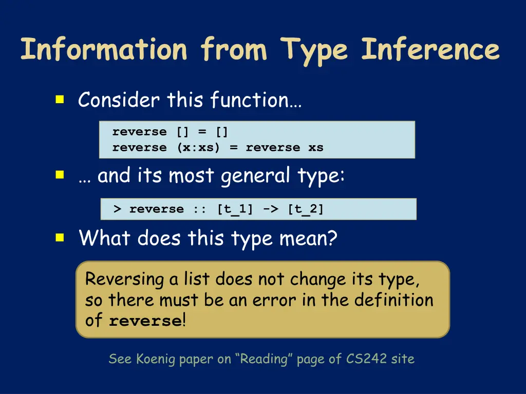 information from type inference