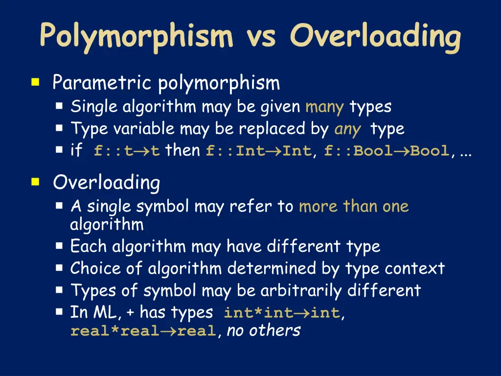 polymorphism vs overloading