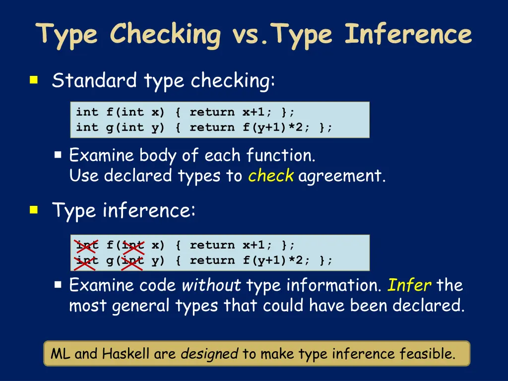 type checking vs type inference